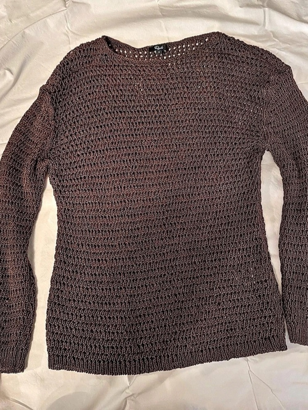 Rails Evangeline Sweater Brown Open Knit Size Small